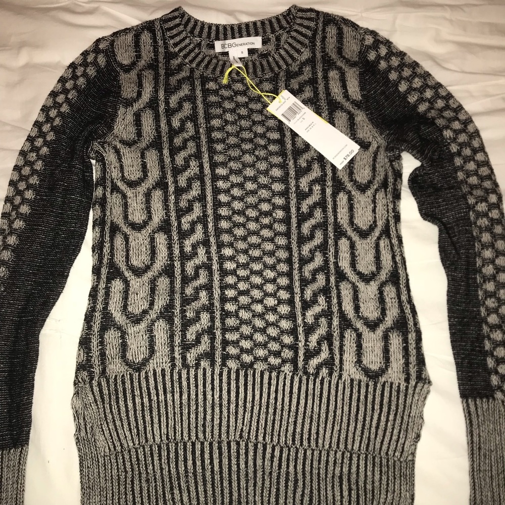 BCBGeneration black and grey printed sweater